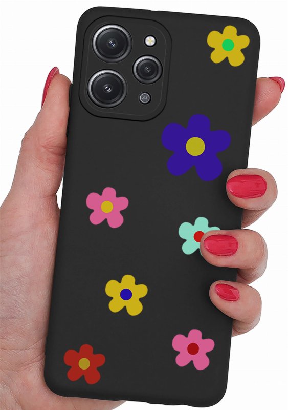Etui do Xiaomi Redmi 12 4G malowane wzór 23 + szkło nakładka na plecki case kwiatki
