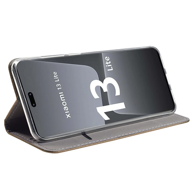 Etui do Xiaomi 13 Lite zamykane złote + szkło pokrowiec kabura case z klapką
