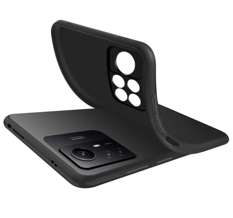 Etui do Xiaomi Redmi Note 12s czarne matowe + szkło nakładka na plecki case