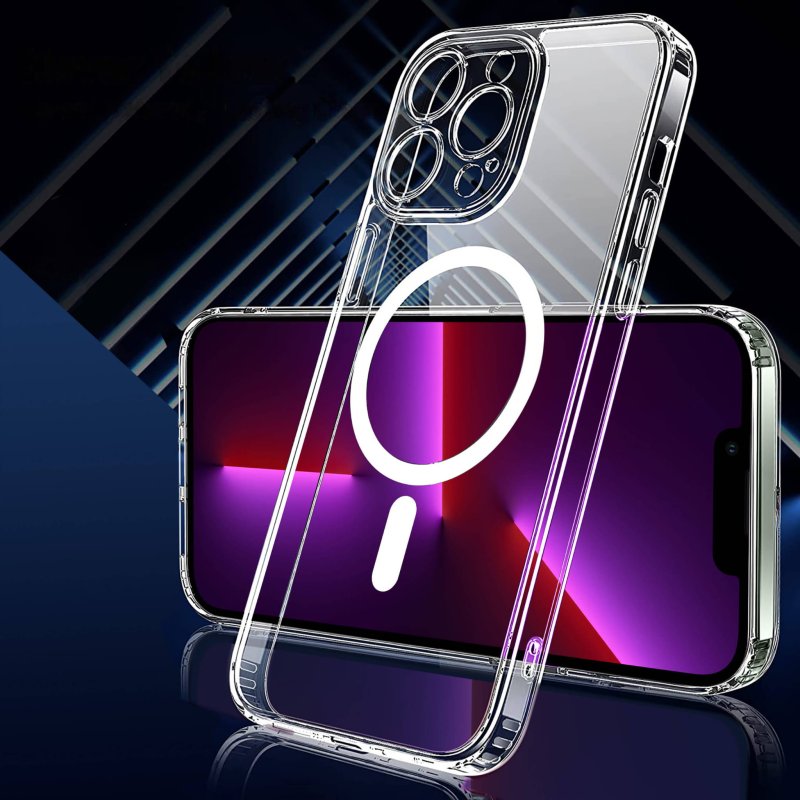 Etui do Iphone 13 Pro Magsafe bezbarwne + szkło nakładka na plecki case