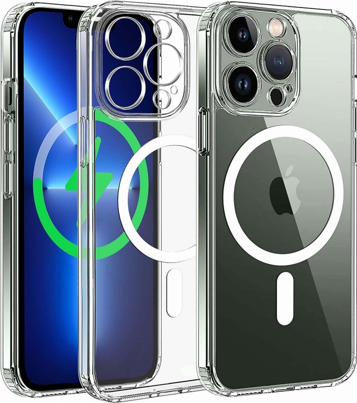 Etui do Iphone 13 Pro Magsafe bezbarwne + szkło nakładka na plecki case