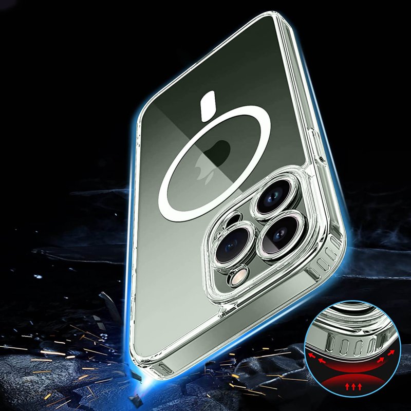 Etui do Iphone 13 Pro Magsafe bezbarwne + szkło nakładka na plecki case