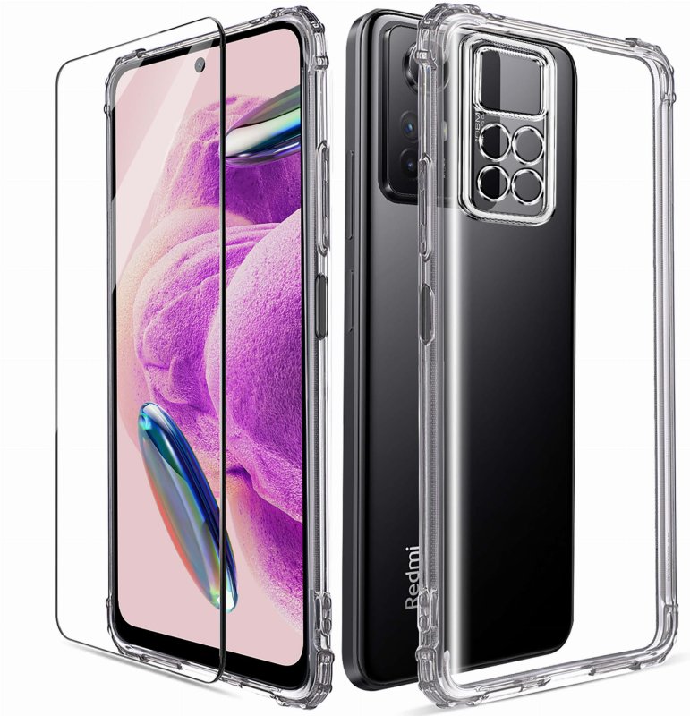 Etui do Xiaomi Redmi Note 12s przeźroczyste + szkło nakładka na plecki case