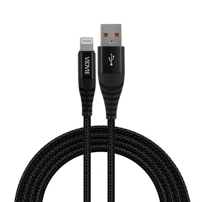 Kabel wzmacniany do Iphone czarny QC 3.0 1,2 metra