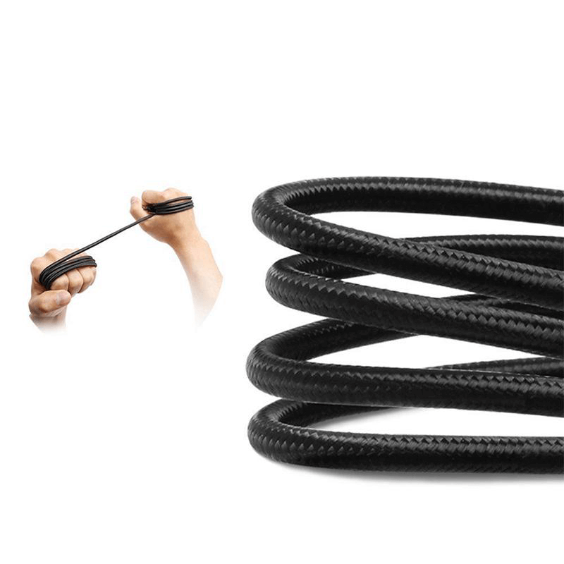 Kabel wzmacniany do Iphone czarny QC 3.0 1,2 metra