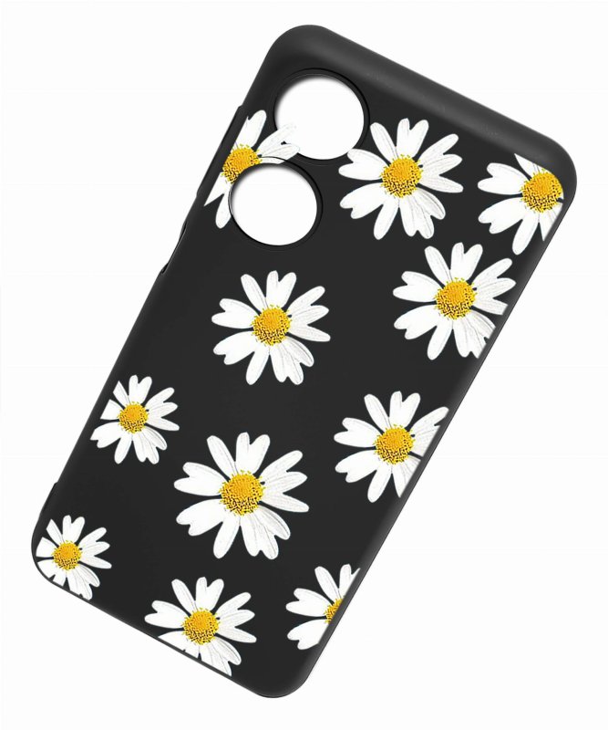 Etui do Oppo A78 5G / A58 5G malowane wzór 1 + szkło case nakładka na plecki kwiatki margaretki rumianek