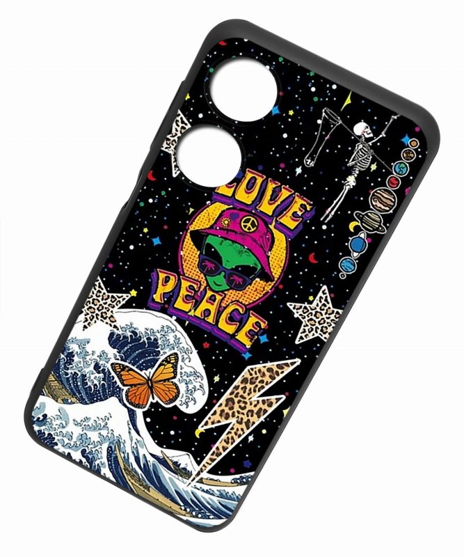 Etui do Oppo A78 5G / A58 5G malowane wzór 6 + szkło case nakładka na plecki love peace