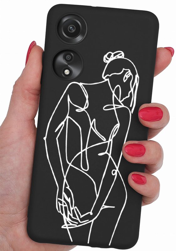 Etui do Oppo A78 5G / A58 5G malowane wzór 9 + szkło case nakładka na plecki case szkic kobiety