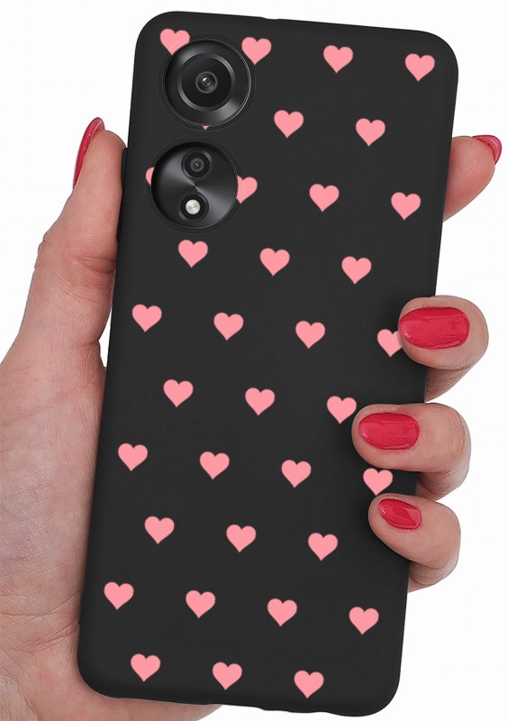 Etui do Oppo A78 5G / A58 5G malowane wzór 10 + szkło case nakładka na plecki case serca