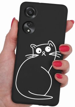 Etui do Oppo A78 5G / A58 5G malowane wzór kot + szkło