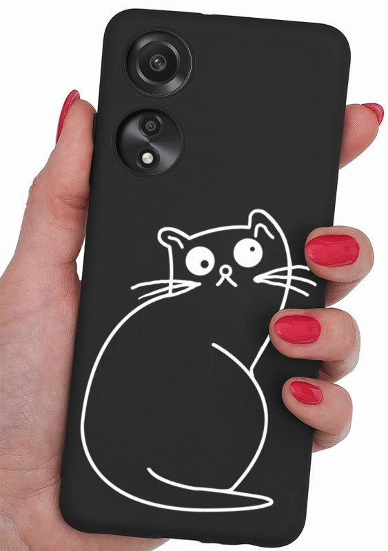 Etui do Oppo A78 5G / A58 5G malowane wzór 12 + szkło case nakładka na plecki case kot