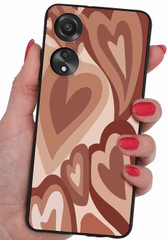 Etui do Oppo A78 5G / A58 5G malowane wzór serca + szkło