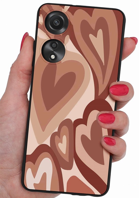 Etui do Oppo A78 5G / A58 5G malowane wzór 13 + szkło case nakładka na plecki case serca