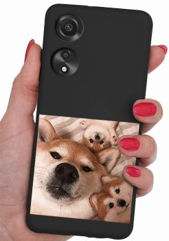Etui do Oppo A78 5G / A58 5G malowane wzór pies + szkło