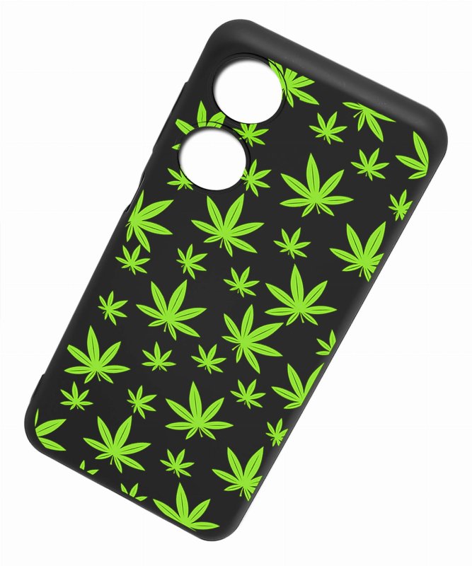 Etui do Oppo A78 5G / A58 5G malowane wzór 17 + szkło case nakładka na plecki case liście konopia marycha zioło