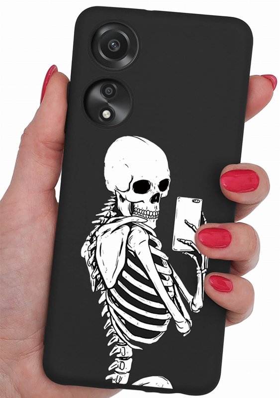 Etui do Oppo A78 5G / A58 5G malowane wzór 18 + szkło case nakładka na plecki case szkielet selfie