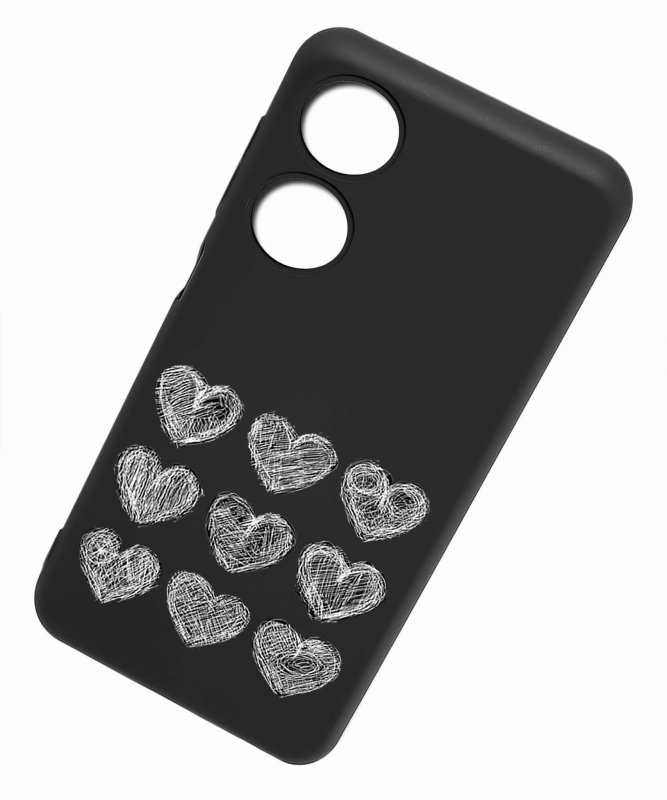 Etui do Oppo A78 5G / A58 5G malowane wzór 19 + szkło case nakładka na plecki case serca