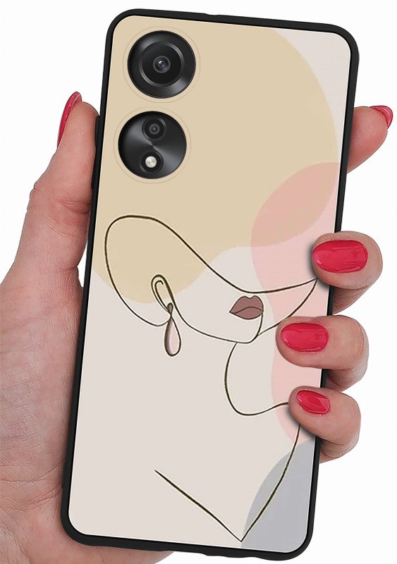 Etui do Oppo A78 5G / A58 5G malowane wzór 22 + szkło case nakładka na plecki case kobieta kapelusz