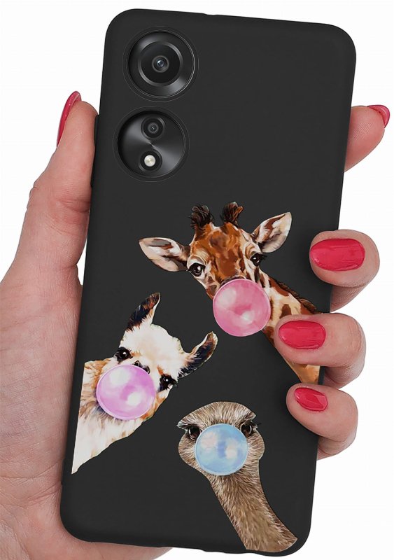 Etui do Oppo A78 5G / A58 5G malowane wzór 25 + szkło case nakładka na plecki case zwierzęta