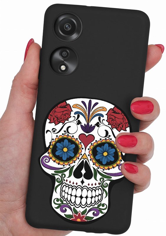 Etui do Oppo A78 5G / A58 5G malowane wzór 28 + szkło case nakładka na plecki case czaszka