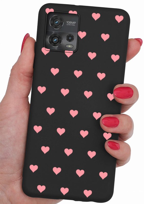 Etui do Motorola Moto G72 malowane wzór 10 + szkło nakładka na plecki case serca