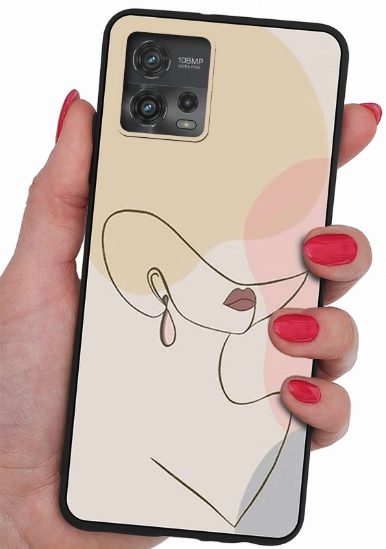 Etui do Motorola Moto G72 malowane wzór 22 + szkło nakładka na plecki case kobieta w kapeluszu