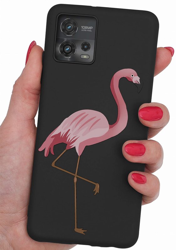 Etui do Motorola Moto G72 malowane wzór 27 + szkło nakładka na plecki case ptak flaming