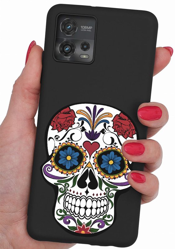 Etui do Motorola Moto G72 malowane wzór 28 + szkło nakładka na plecki case czaszka