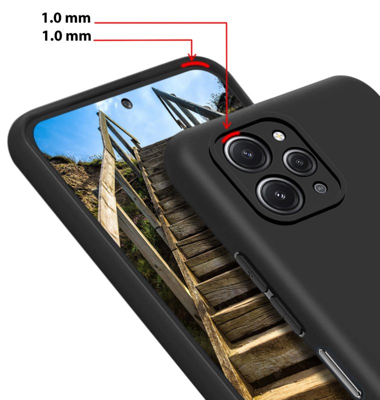 Etui do Xiaomi Redmi 12 4G czarne matowe + szkło nakładka na plecki case pudding mat