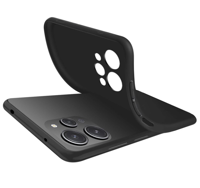 Etui do Xiaomi Redmi 12 4G czarne matowe + szkło nakładka na plecki case pudding mat