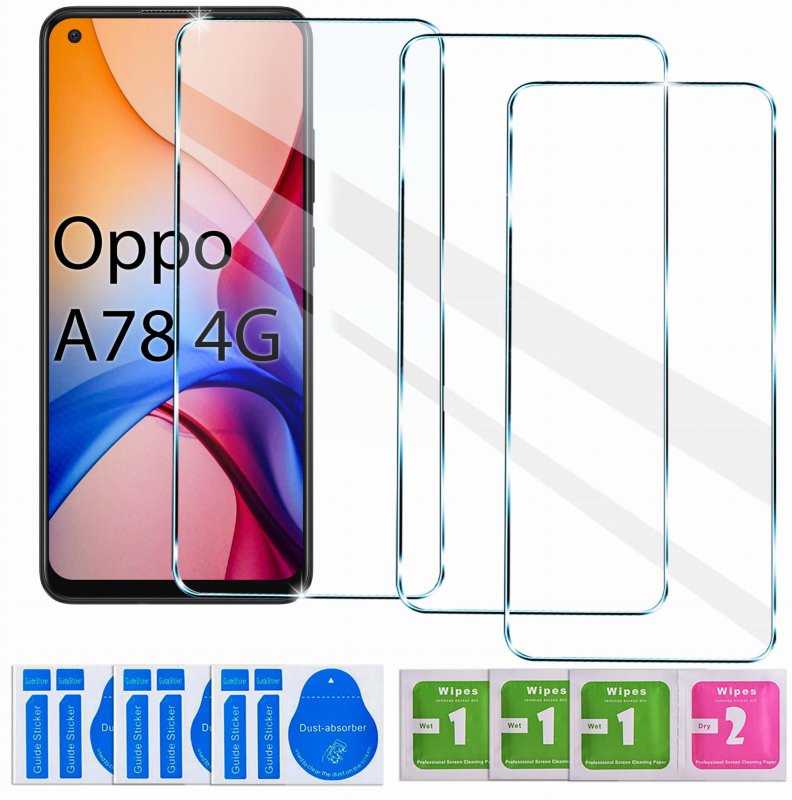 3 x szkło hartowane do Oppo A78 4G szkiełka szybka ekran ochrona