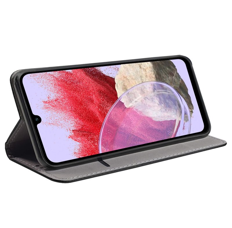 Etui do Samsung Galaxy M34 5G zamykane czarne + szkło pokrowiec kabura case z klapka