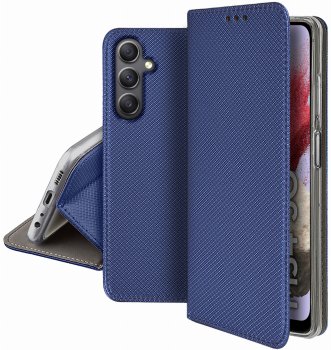 Etui do Samsung Galaxy M34 5G zamykane granatowe + szkło