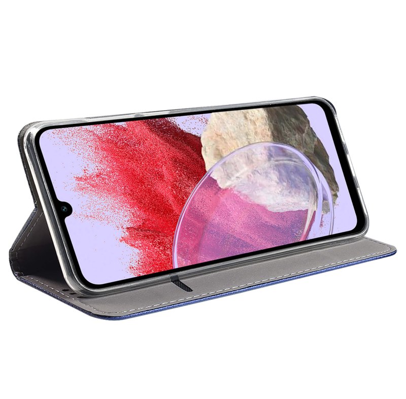 Etui do Samsung Galaxy M34 5G zamykane granatowe + szkło pokrowiec kabura case z klapka