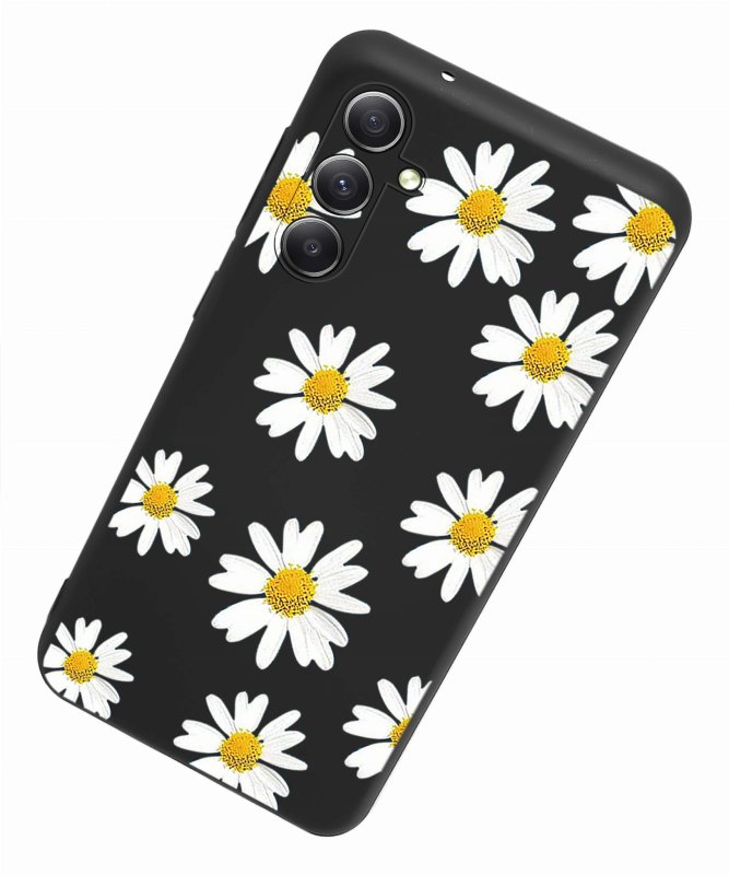 Etui do Samsung Galaxy S23 Fe malowane wzór + szkło kwiatki margaretki rumianek nakładka na plecki case