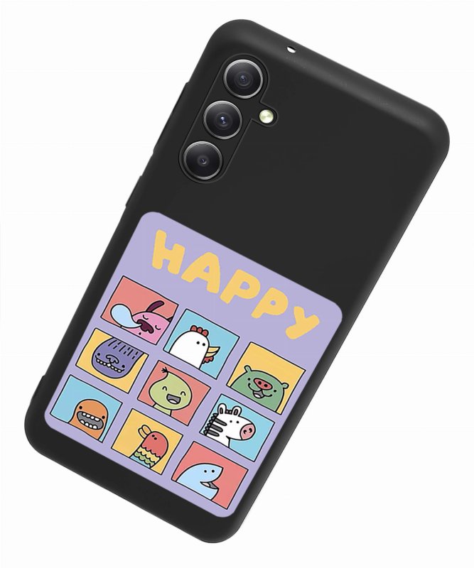 Etui do Samsung Galaxy S23 Fe malowane wzór + szkło nakładka na plecki case happy
