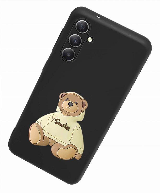 Etui do Samsung Galaxy S23 Fe malowane wzór + szkło nakładka na plecki case miś smile