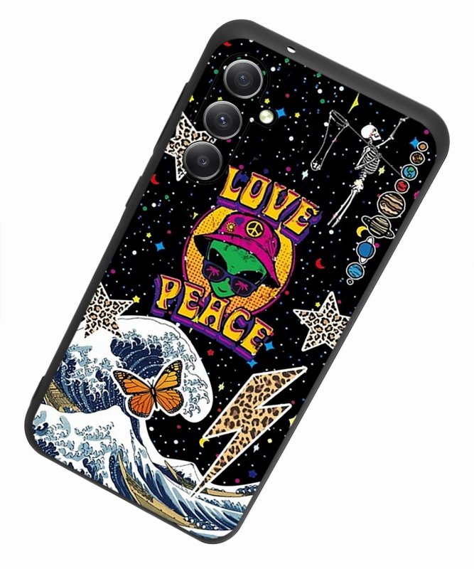 Etui do Samsung Galaxy S23 Fe malowane wzór + szkło nakładka na plecki case love peace kosmos