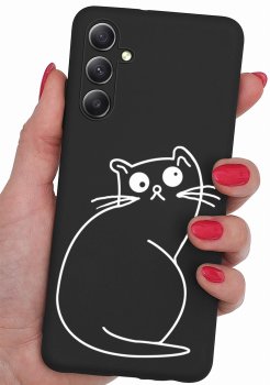 Etui do Samsung Galaxy S23 Fe malowane wzór kot + szkło