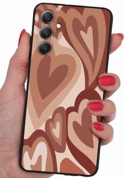 Etui do Samsung Galaxy S23 Fe malowane wzór serca + szkło