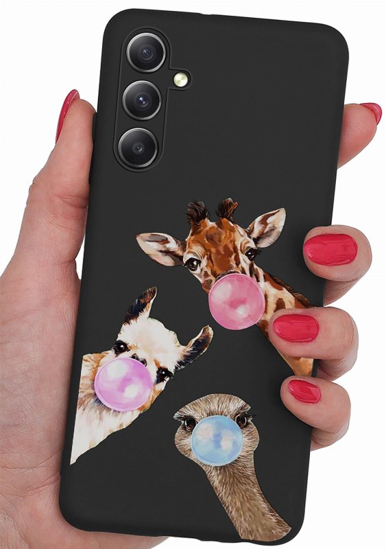 Etui do Samsung Galaxy S23 Fe malowane wzór + szkło nakładka na plecki case zwierzęta