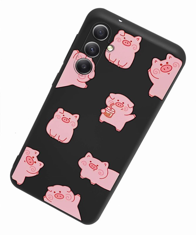 Etui do Samsung Galaxy S23 Fe malowane wzór + szkło nakładka na plecki case świnki