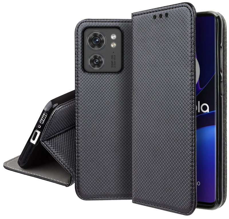 Etui do Motorola Moto Edge 40 zamykane czarne pokrowiec kabura case z klapą