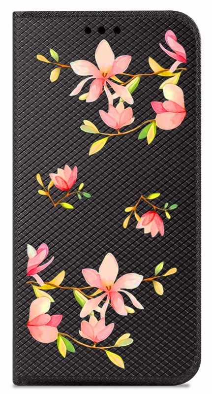 Etui do Samsung Galaxy A14 zamykane malowane wzór kwiatki + szkło pokrowiec kabura case z klapką