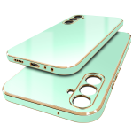 Etui do Samsung Galaxy M34 5G ze złota ramką miętowe + szkło