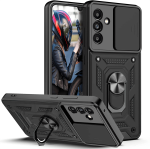 Etui do Samsung Galaxy M34 5G pancerne ring z osłoną na aparat czarne + szkło