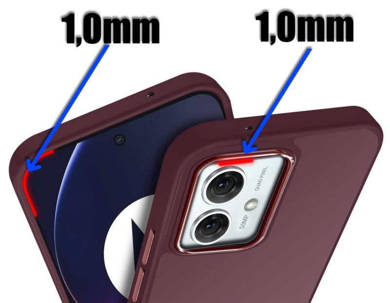 Etui do Motorola Moto G54 5G burgundowe matowe + szkło nakładka na plecki case satynowe