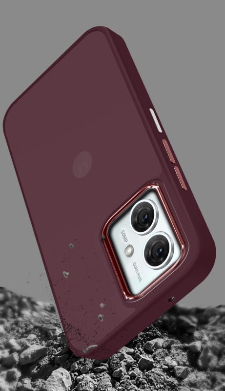 Etui do Motorola Moto G54 5G burgundowe matowe + szkło nakładka na plecki case satynowe