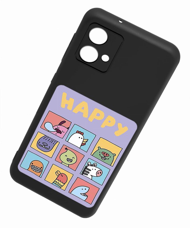 Etui do Motorola Moto G84 5G malowane wzór + szkło nakładka na plecki case happy