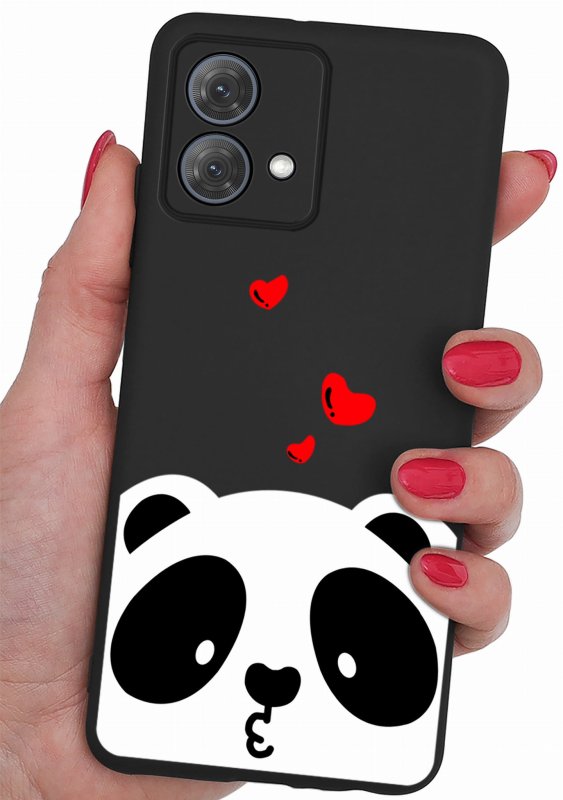 Etui do Motorola Moto G84 5G malowane wzór + szkło nakładka na plecki case miś panda